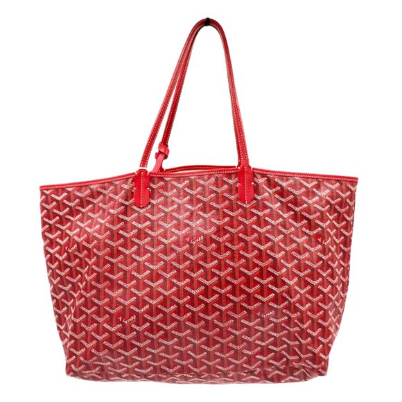 RARE Authentic Goyard Goyardine Saint Louis PM Red Shoulder Tote Bag & Pouch - Picture 7 of 16